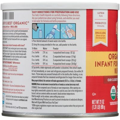 Earth's Best Organic Dairy Infant Formula with Iron