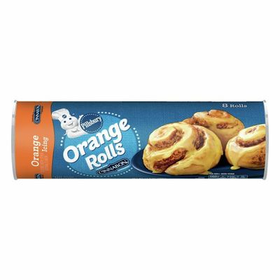 Pillsbury Orange Rolls, Cinnabon Cinnamon, Orange Icing, 8 Count