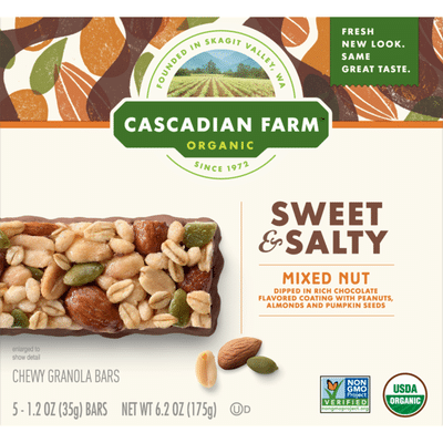 Cascadian Farm Organic Sweet & Salty Chewy Granola Bars Mixed Nut