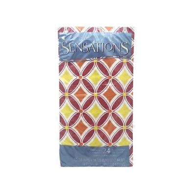 Sensations 2-Ply Warm Floral Slices Dual Design Dinner Napkins