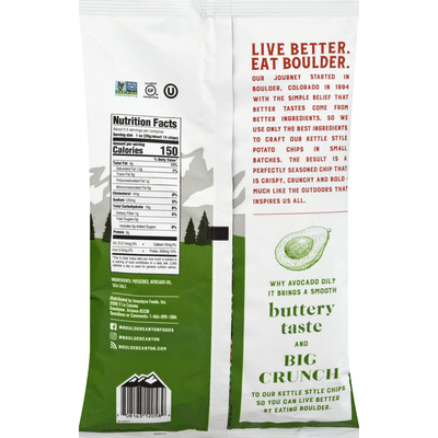 Boulder Canyon Potato Chips, Classic Sea Salt, Avocado Oil, Kettle Style