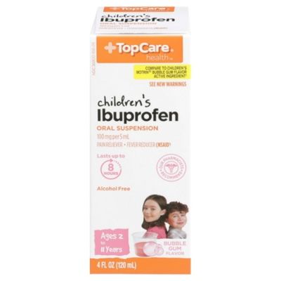 TopCare Children'S Ibuprofen 100 Mg Per 5 Ml Pain Reliever/Fever Reducer (Nsaid) Oral Suspension, Bubble Gum