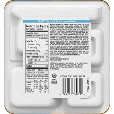 Lunchables Turkey & American Cheese Cracker Stackers Snack Kit with Chocolate Sandwich Cookies