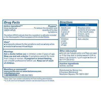 Boiron Oscillo Oscillococcinum Quick-Dissolving Pellets