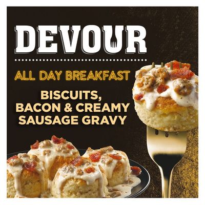 Devour All Day Breakfast Biscuits, Bacon & Creamy Sausage Gravy Frozen Entree