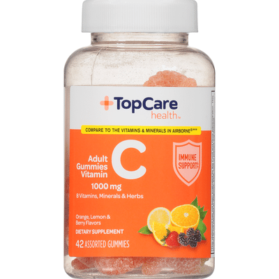 Topcare Vitamin C Adult Gummies Orange Lemon Berry Flavors 1000 Mg 42 Each Instacart