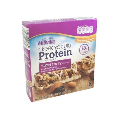 Millville Mixed Berry Greek Yogurt Protein Chewy Bars