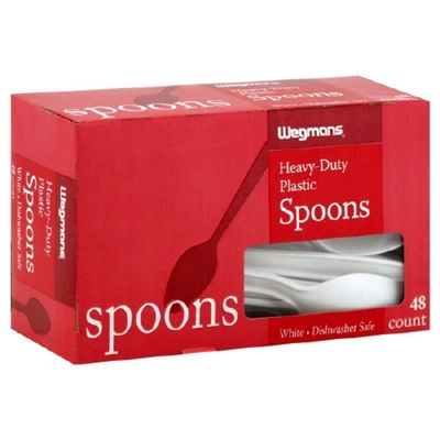 Wegmans Heavy-Duty White Plastic Spoons