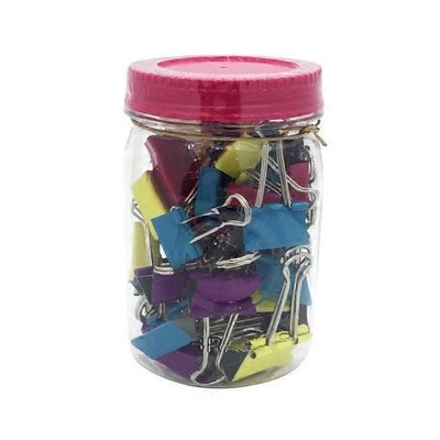 Ubrands Large Mason Jar of Wood Binder Clips With Patterns