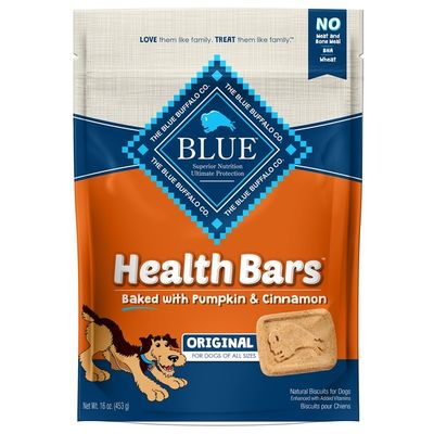 Blue Buffalo Health Bars Natural Crunchy Dog Treats Biscuits, Pumpkin & Cinnamon