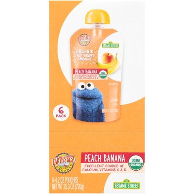 Earth's Best Sesame Street Peach Banana Organic Fruit Yogurt Smoothie