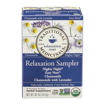 Traditional Medicinals Caffeine Free Herbal Tea Bags Relaxation Sampler - 16 CT
