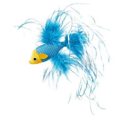 Leaps & Bounds Feathered Fish Cat Toy With Catnip 4.5" Length