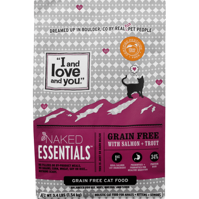 "I and love and you" Naked Essentials Cat Kibble - Salmon + Trout