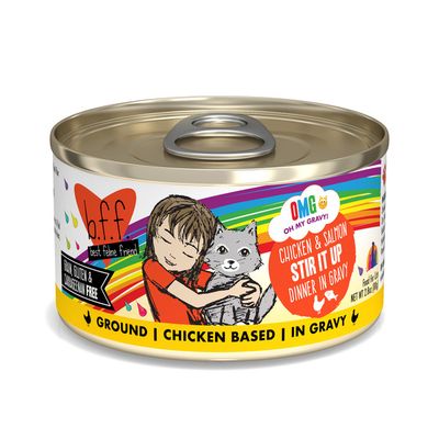 Weruva, B.F.F. OMG - Oh My Gravy! B.F.F. OMG - Chicken & Salmon Stir It Up, 2.8oz Can