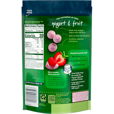 Gerber Organic Freeze-Dried Yogurt & Fruit Snacks, Red Berries