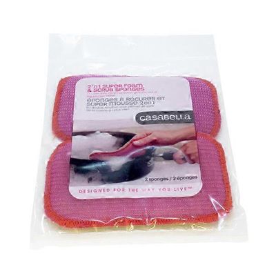 Casabella 2 In 1 Super Foam & Scrub Sponges