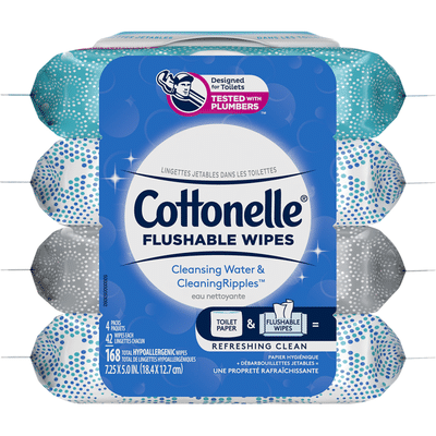 Cottonelle Flushable Wet Wipes Flip-Top Pack