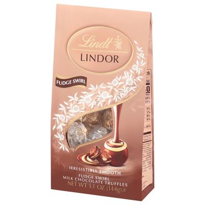 Lindt LINDOR Fudge Swirl Milk Chocolate Candy Truffles