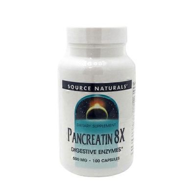 Source Naturals Pancreatin 8X 500 mg Capsules