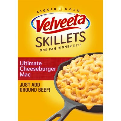 VELVEETA Ultimate Cheeseburger Mac One Pan Dinner Kit with Cheese Sauce, Pasta & Seasonings