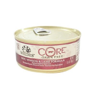 Wellness Core Grain Free Classic Pate Smooth Beef, Venison & Lamb Recipe Healthy Food For Adult Cats