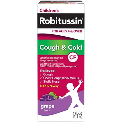 Children's Robitussin Children's CF Grape Liquid Cough Suppressant/Expectorant/Nasal Decongestant