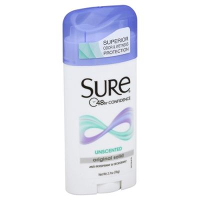 Sure Anti-Perspirant & Deodorant, Original Solid, Unscented