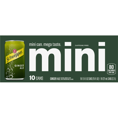 Schweppes Ginger Ale, Caffeine Free, Mini Can