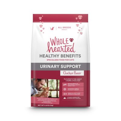 WHOLE hearted Chicken Flavor URINARY SUPPORT HEALTHY BENEFITS SPECIALIZED FOOD FOR ALL BREEDS ADULT CATS