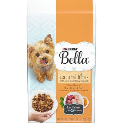 Purina Bella Natural Small Breed Dry Dog Food, Natural Bites With Real Chicken & Beef