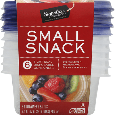 Signature Select Containers & Lids, Small Snack, 9.5 Ounce