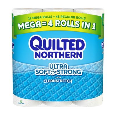 Quilted Northern Ultra Soft & Strong® Toilet Paper, 12 Mega Rolls, Bath Tissue