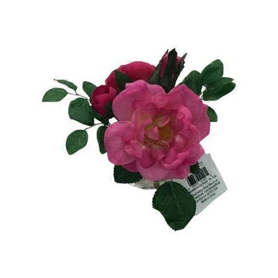 4" Ranunculus & Rose in Glass Vase
