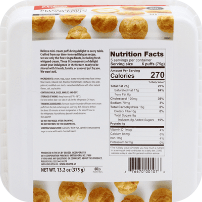 Delizza Puffs, Belgian Cream, Mini