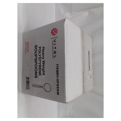 Vital Heavy Weight White Plastic Soup Spoon