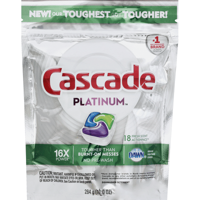 Cascade Platinum Dishwasher Detergent ActionPacs, Fresh