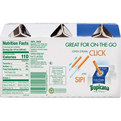 Tropicana No Pulp with Calcium & Vitamin D 100% Orange Juice