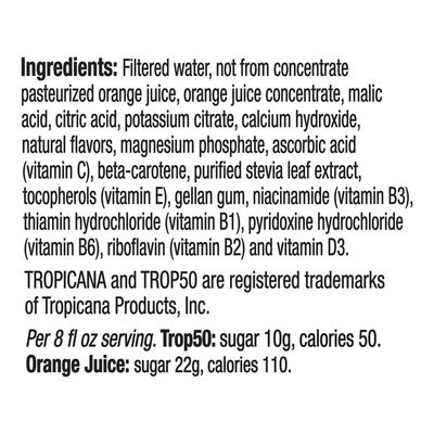 Tropicana Orange No Pulp with Calcium and Vitamin D Juice Beverage