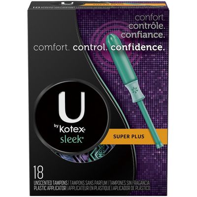 U By Kotex Super Premium Sleek Tampons Super Plus Absorbency Fragrance Free 18 Ct Instacart