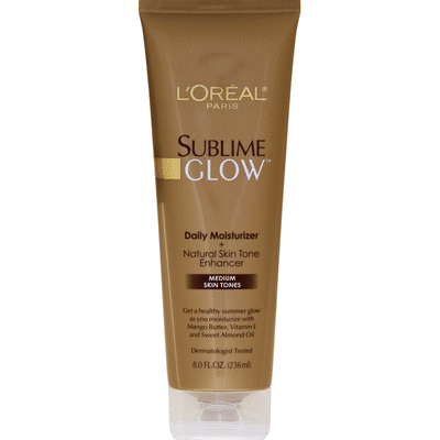 L'Oreal Sublime Glow Daily Moisturizer + Natural Skin Tone Enhancer Medium Skin Tones