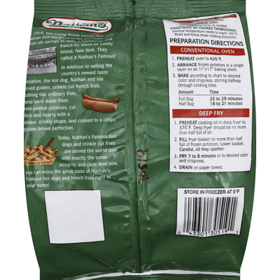 Nathan's French Fries, Crinkle Cut, Jumbo