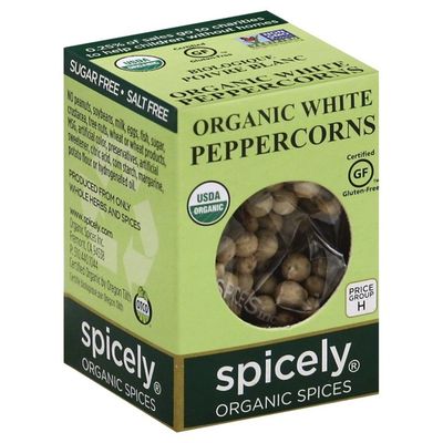 Spicely Organics Peppercorn, White, Organic, Box