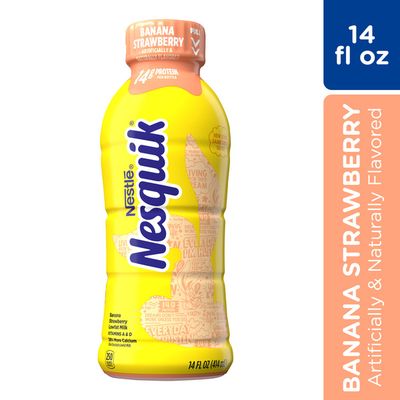 Nestle Nesquik Banana Strawberry Flavored Lowfat Milk Ready to Drink