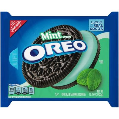 Oreo Chocolate Sandwich Cookies, Mint Flavored Creme, 1 Resealable Pack