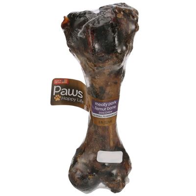 Paws Happy Life Meaty Pork Femur Bone Dog Chew For Small To Medium Dogs