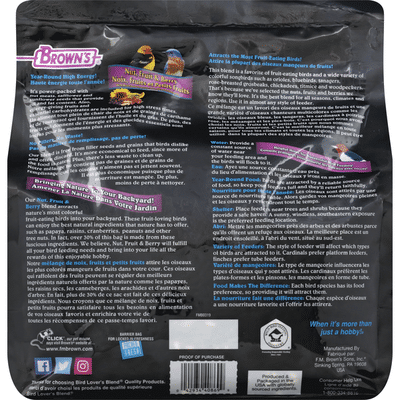 Brown's Wild Bird Food, Nut, Fruit & Berry