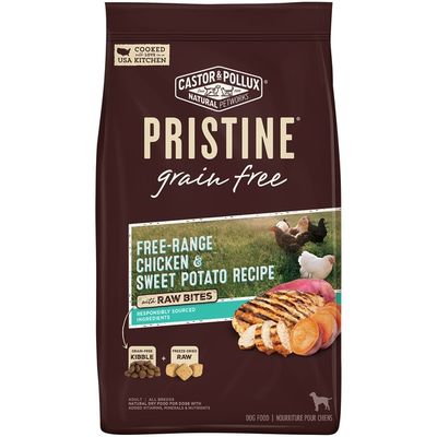 Castor & Pollux PRISTINE Grain Free Dry Dog Food Free-Range Chicken & Sweet Potato Recipe with Raw Bites
