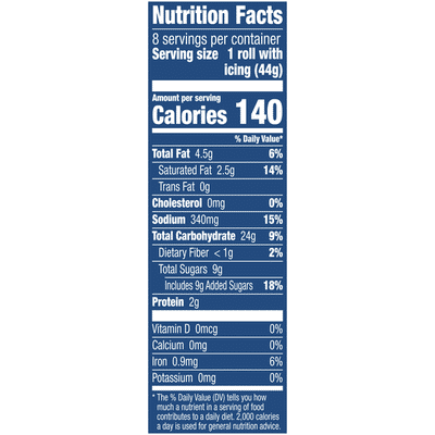 Pillsbury Cinnamon Rolls, Original Icing, 8 Count