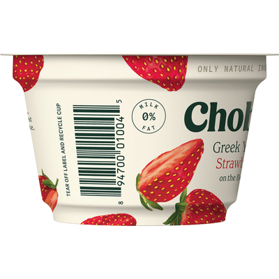 Chobani Yogurt, Greek, Non-Fat, Strawberry on the Bottom